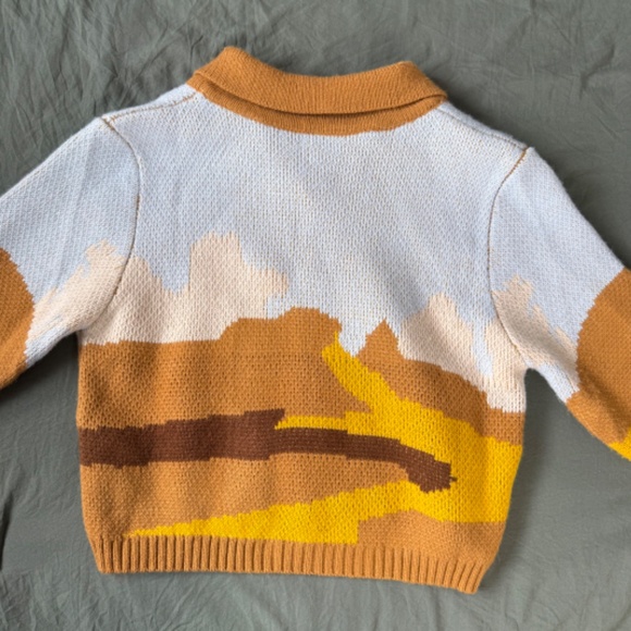 Color Block Ribbed Knit Cardigan Button Down - Picture 5 of 6